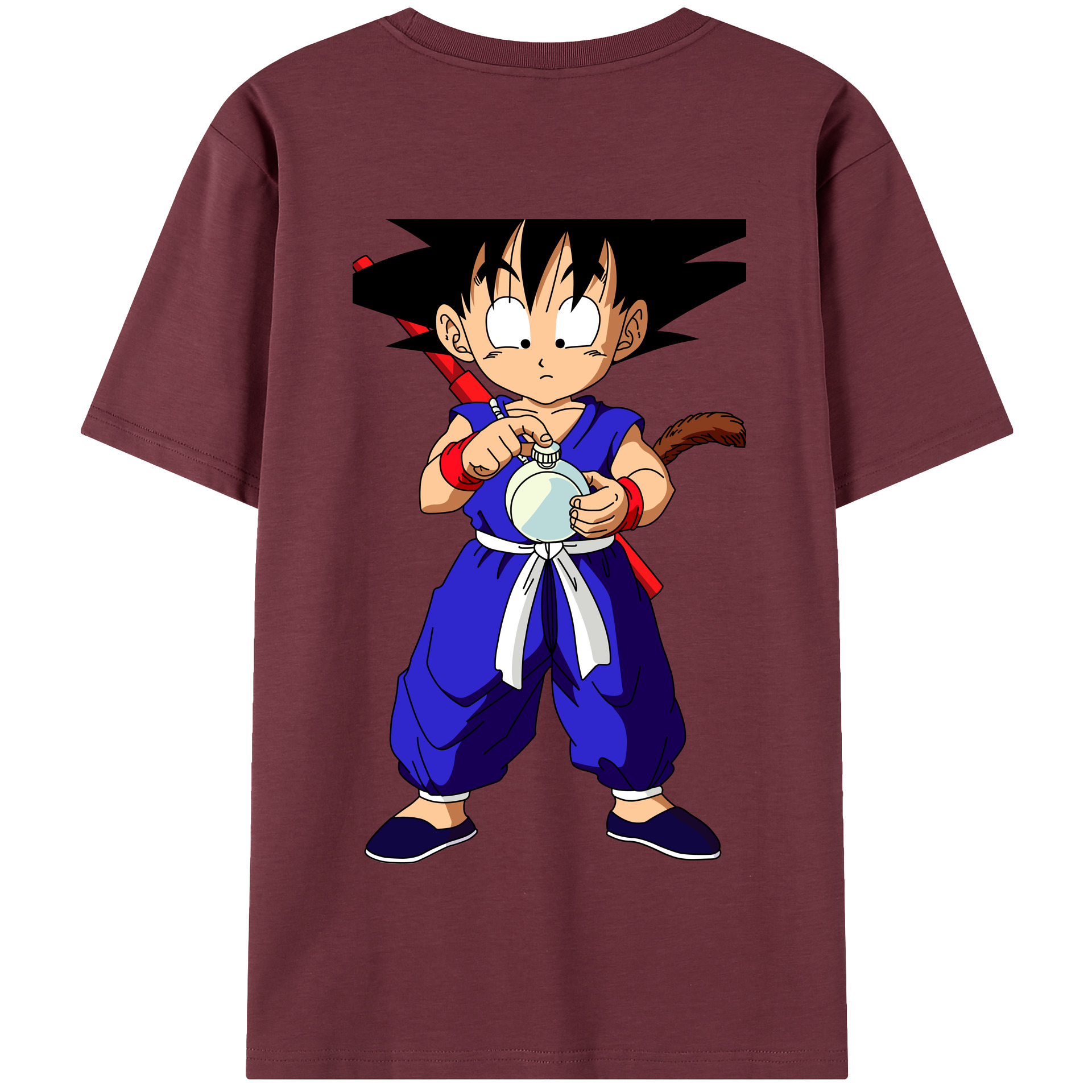 （画像用） ドラゴンボール 孫悟空（そん ごくう）Son Goku カカロット DRAGON BALL Kakarotto 綿100％半袖Tシャツ（背面プリント）
